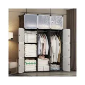 (店+)簡易衣櫃現代簡約布衣櫃出租房鋼管加粗加固家用臥室組裝收納掛櫃