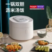 林之舍家居 迷你瀝米湯電飯煲家用便攜小型電飯鍋智慧預約定時3L蒸煮飯鍋 免運開發票