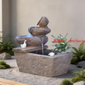【廠商直銷 假山魚池 流水擺件 風水景觀】假山魚池噴泉流水擺件循環水景生財風水輪庭院陽台戶外裝飾造景觀