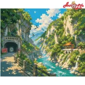 (店+)【ArtLife 藝術生活】TW088	台灣風情_太魯閣國家公園 40*50CM(數字油畫 DIY DIY數字油畫 交換禮物 畫畫玩具)