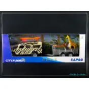 【樂達玩具*】易保 CITY RUNNER【動物救援車隊】載運動物拖車 恐龍拖車 合金車 #1311