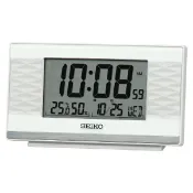 大高雄鐘錶城 seiko SK037 精工鐘 (QHL094W) 溫溼度顯示貪睡電子桌鐘時鐘 13.5*7.8cm｜樂天領券現折★全館特惠中★指定刷卡回饋10%