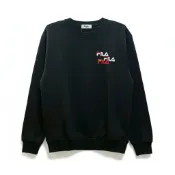 FILA 大學T 黑 LOGO 圓領 長袖 上衣 男 1TEW7002BK