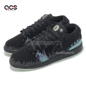Nike 休閒鞋 Air Jordan 1 Low SE GS 大童 女鞋 黑藍 萬聖節 夜光 蜘蛛 AJ1 HQ3442-001