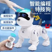 【現貨免運】跨境遙控機器狗仿真電動會走路可互動編程智能機器人電子兒童玩具遙控機械狗 電動機械寵物狗 兒童遙控機械狗