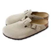 Birkenstock Boston 麂皮窄版半包拖鞋 男女 淺褐色 勃肯波士頓懶人鞋 穆勒鞋 休閒涼鞋 0060463