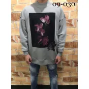 高雄凡賽斯歐洲精品 HUGO BOSS BOSS 胸前模糊花朵LOGO 灰色 寬版 大學T 長T