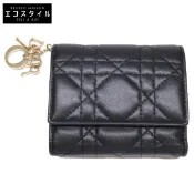 【DOKODEMO】Christian Dior Lady Dior Cannage 羊皮迷你錢包 [二手]