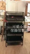 （台中 可愛小舖）工業復古鄉村風4格籃子造型櫃可抽式GROCERIES&PROVISIONS置物櫃收納櫃展示櫃鐵櫃