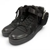 【DOKODEMO】全新未使用商品 ▼PRADA adidas GY7040 Forum High 尼龍皮革 Re-Nylon 三角 LogoPlate口袋高筒運動鞋 黑色 26碼 義大利製造 男款