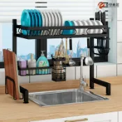 寓偉 【廚房用品】廚房水槽置物架多功能放碗碟架洗碗筷瀝水架水池收納架砧板刀架子 廚房家用涼幹放碗抽屜消毒櫃內小型收納置物碗