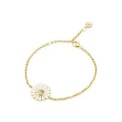 【Georg Jensen 喬治傑生】DAISY 手鏈 - 線上獨家款(18K黃金電鍍純銀 白瓷琺瑯)