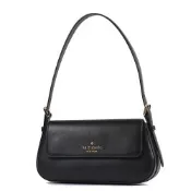 KATE SPADE Madison 十字紋防刮翻蓋磁吸肩背包-黑色