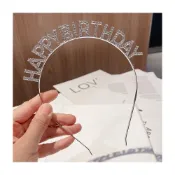 (店+)PARTIDO  生日快樂水鑽髮箍1入生日帽 派對帽 慶生帽 生日派對 生日髮箍 派對道具 拍照道具 生日佈置 週歲佈置