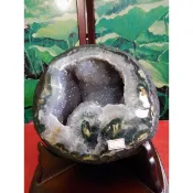 頂級天然 9.55kg ((異像圓型烏拉圭紫水晶洞))  藏風 納氣 招財 聚財