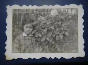 【靖】*=*憶眷村黑白老照片*=*早期➠ “小女生攝於竹蘺芭花園“➠尺寸:4*3cm➠保真。原版老照片。【非翻拍】