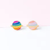 彩虹 星球 Rainbow 勾式耳環 夾式耳環 生日禮物