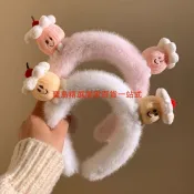 ~爆款🔥台灣新品 🔥 可愛造型髮箍 洗臉髮箍 櫻桃奶油可愛蛋糕毛絨洗臉頭箍女卡通高顱頂化妝發卡髮飾頭箍秋冬 毛茸茸髮