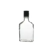 (店+)【SYG 台玻】伴桌｜扁酒瓶 150cc  / 200cc (黑蓋)