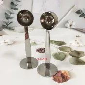 ✨愛鴨咖啡✨兩用 不銹鋼咖啡匙+填壓器 不銹鋼量匙 站立咖啡匙