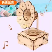 【熱門推薦】木製DIY八音盒音樂盒3D立體拼圖 留聲機鋼琴摩天輪小屋磨坊豎琴 模型材料