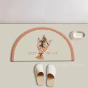 全球選品1館 生活百貨 北歐半圓矽藻泥進門吸水墊速乾衛生間地墊浴室吸水腳墊矽藻土地墊