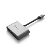 【ADAM 亞果元素】USB-C 轉 VGA/HDMI 2 合1 顯示轉接器 一秒擴充MacBook Air Hub VH1(一秒擴充MacBook Air)