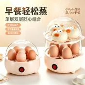 【咕嘎優選】家用小巧煮蛋器家用蒸蛋器迷你宿舍防幹燒煮雞蛋多功能早餐機