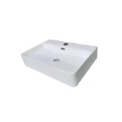 (店+)【新沐衛浴】60*42CM/長方形台上盆/陶瓷盆/洗臉盆/洗手盆/矩形 不含配件(有龍頭孔/配件需另行加購)