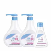 德芳保健藥妝 施巴5.5嬰兒泡泡露組合(泡泡露500ml*2+洗髮150ml)