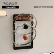 回響小舖 【免打孔吸盤】鍋蓋架 廚房置物架 壁掛式收納架 砧板架 菜板架 鍋蓋收納神器 多功能廚房掛架 強力吸盤 不鏽鋼材質 節省檯面空間