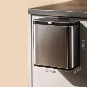 (店+)免打孔壁掛式雙桶 不鏽鋼垃圾桶 3L(廚房垃圾桶 櫥櫃門掛式 帶蓋防臭 密封抗菌 廚餘桶 收納桶 廁所 浴室 辦公室)