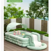 寶樟通訊24H出貨 家用兒童戶外加厚充氣游泳池帶遮陽棚滑梯家庭超大型號戲水玩具小魏媽咪