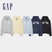 【Gap】男女裝 法式毛圈布寬鬆 Gap 1969 Logo 拉鍊外套 連帽外套 多色規格任選 (898689)