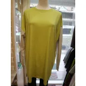 婕的店日本精品~日本帶回~Koti Koti黃綠色雙布料拼接寬鬆天竺棉薄長袖T恤(M~L)