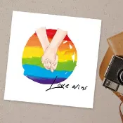 笑花【獨家設計】Rainbow彩虹LOVE/相片情侶親子客製化
