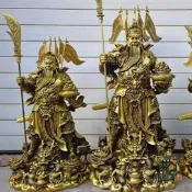 【同創】家 關公神像擺件關二爺關羽銅像寺廟關聖帝君伽藍菩薩銅佛像