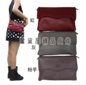 限時 滿3千賺10%點數↘ | ~雪黛屋~ITALI DUCK 手拿肩斜背小容量主袋內三層台灣製扁包100%進口軟質牛皮革+棉質內裡布手拿肩斜ID789