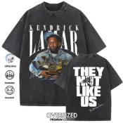 限量說唱歌手 Kendrick Lamar 他們不一樣我們水洗復古 T 恤夏季男士女士嘻哈超大街頭圓領 T 恤 1124