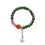 (店+)【巴黎精品】現貨+預購 和闐玉手鍊八卦手珠平安擋煞防小人轉運淨化招財開運-8mm碧玉南紅翡翠女飾品p1ax78