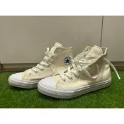Converse全白女生高筒帆布鞋 21.5cm 二手 極少穿