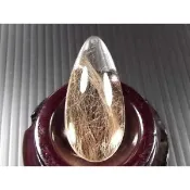 [Disk水晶][優質磨工]激光透亮•全美金紅髮晶墜Q2-75(高38寬18厚11mm)