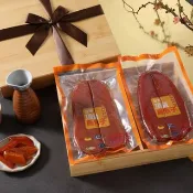 頂級烏魚子雙入禮盒-免費刻字 竹木禮盒 緞帶包裝