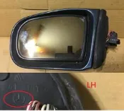 大坡 BENZ W210 後期原廠駕駛座左後視鏡 MIRROR-LH 13條線藍色  有電折方向燈記憶防眩