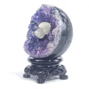 (店+)蕊晶REGENE 瑪瑙星鑽彩晶方解石共生晶球/晶鎮紫水晶、紫晶鎮、水晶球、瑪瑙、水晶消磁、水晶擺飾、避邪、開運招財、風水擺設
