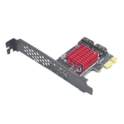 PCI-E 1X GEN3轉sata3.0滿速擴展卡2口6G轉接擴展IPFS硬盤JMS582[領邦五金配件]