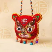 (店+)【晨豐商行】兒童護身平安符福袋端午節辟邪香包/手工刺繡平安鎖福包/兒童五彩線繩項鏈香包(抓周老虎香包平安符福袋)-單個