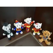 羊媽：串珠成品泰迪熊附作法表