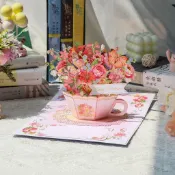 3D立體賀卡 滿堂芬芳花藝造型 感恩祝福卡片 教師節 母親節 生日禮物 手工精緻摺疊卡片