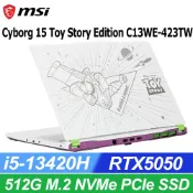 MSI 微星 Cyborg 15 Toy Story Edition 15.6吋電競筆電(i5-13420H/16G/512GB/RTX5050-8G/W11/C13WE-423TW)